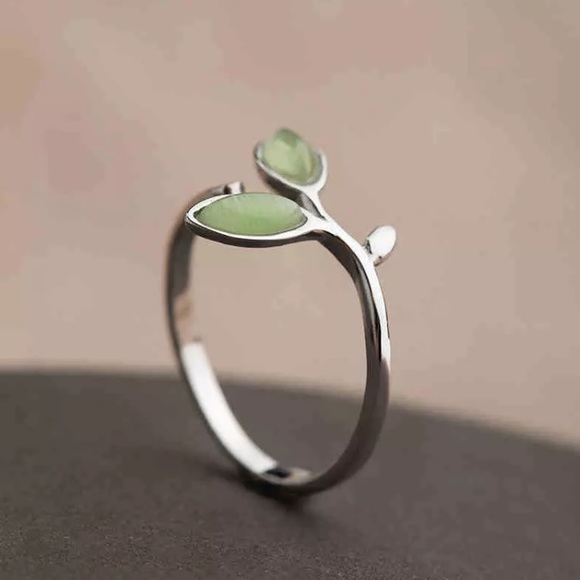 Anthropologie Jewelry - "June" Plant Bud Botanical Silver Minimalist Boho Hippie Adjustable Dainty Ring
